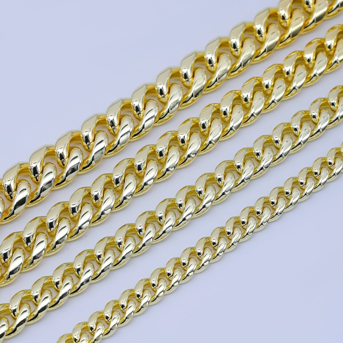 Chunky PVD Gold Stainless Steel Men's Cuban Link Chain Necklace 18.11” Long, 14mm Wide WA - 3909 - DLUXCA