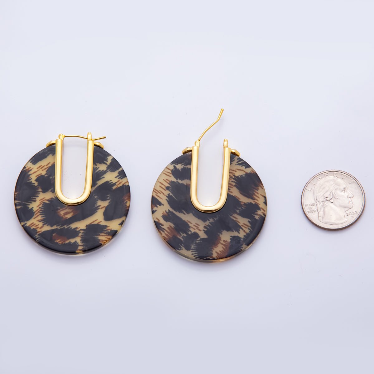 Colorful Gold Hoop Earring Metal Resin Earing for Everyday Use | AJ - 153 - DLUXCA