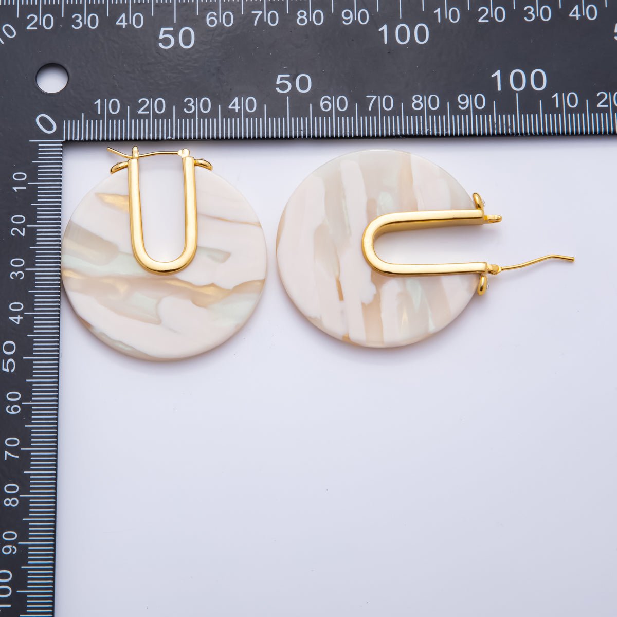 Colorful Gold Hoop Earring Metal Resin Earing for Everyday Use | AJ - 153 - DLUXCA