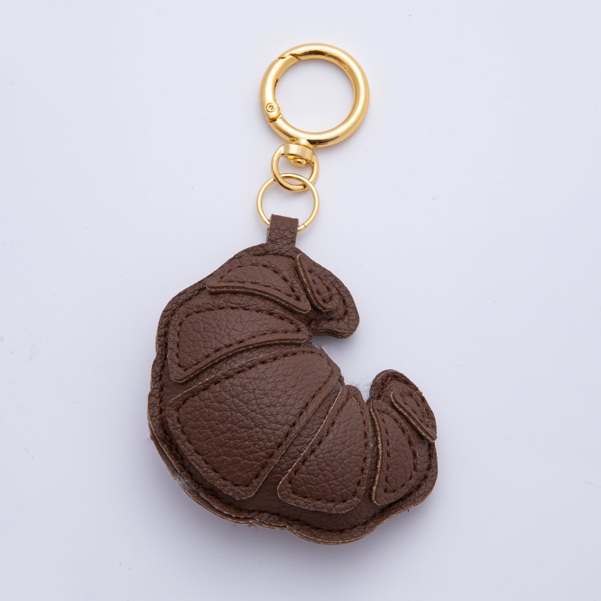 Croissant Leather Bag Charm French Foodie Keychain Leather Bag Accessory Purse Charm WB - 00098 - DLUXCA