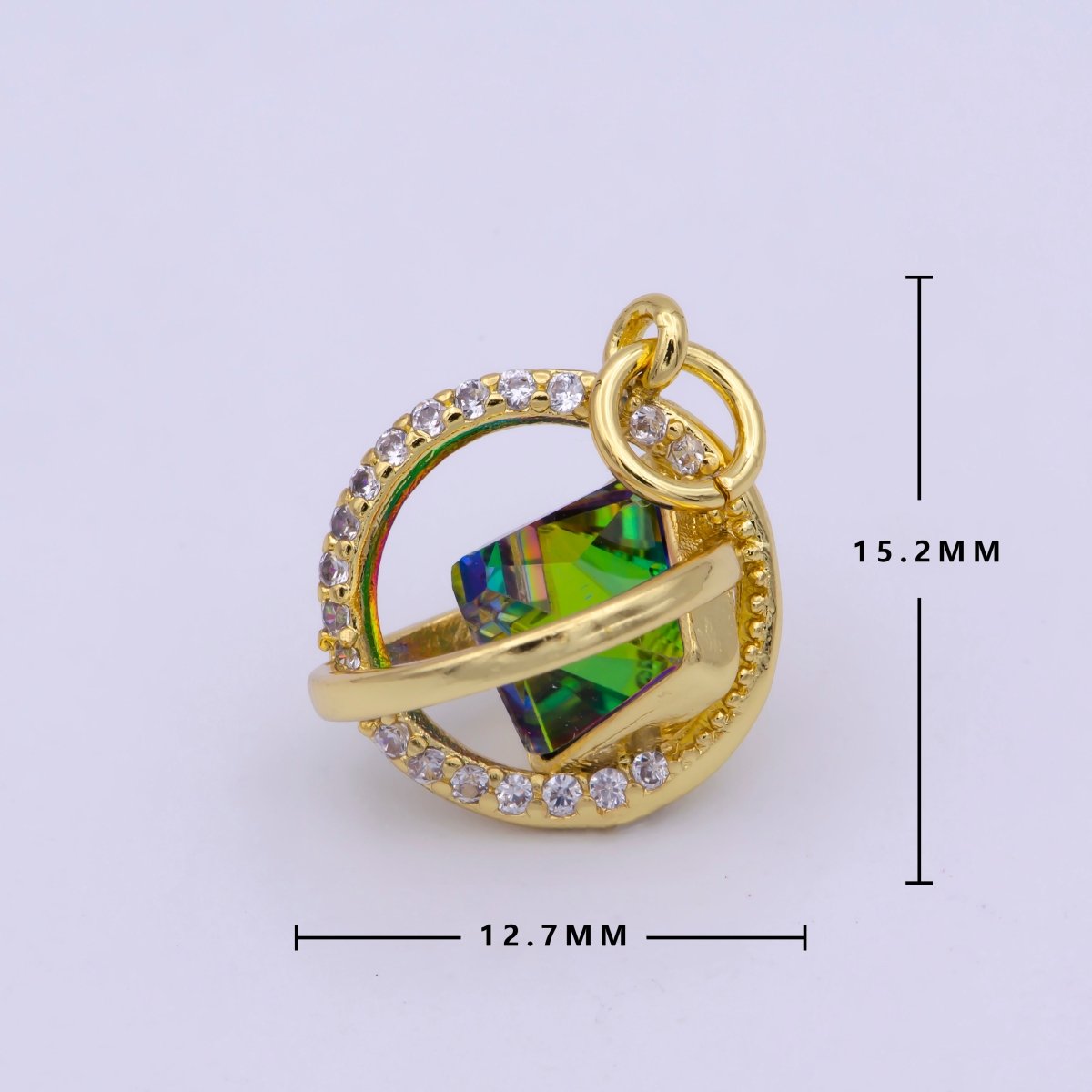 Dainty Crystal AB Crystal Vitrail Medium Ball Charm Micro Pave Cz Ball for Necklace Earring Bracelet Supply M - 845 M - 846 - DLUXCA