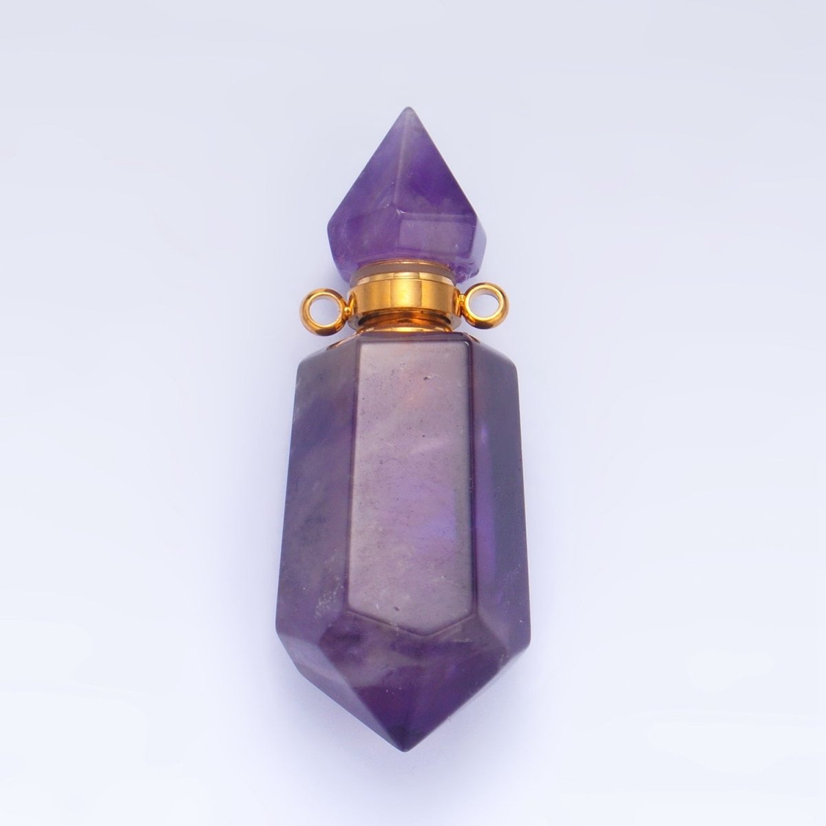 Dainty Crystal Vial Perfume Bottle Charm Onyx Amethyst Aventurine Gemstone Essential Oil Bottle Pendant - DLUXCA