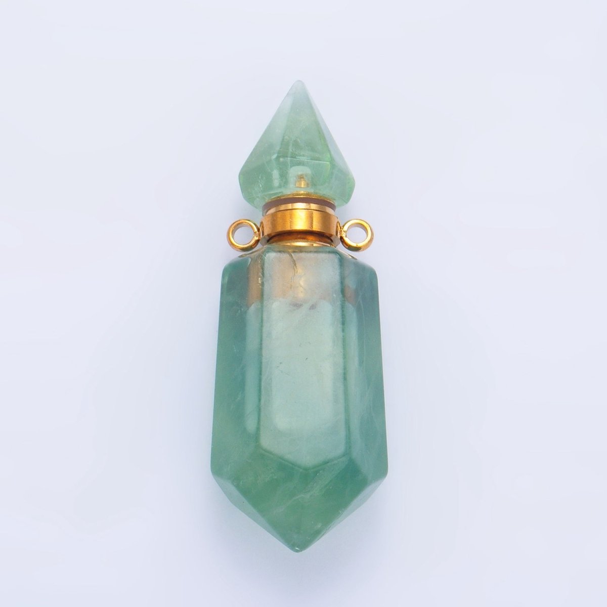 Dainty Crystal Vial Perfume Bottle Charm Onyx Amethyst Aventurine Gemstone Essential Oil Bottle Pendant - DLUXCA