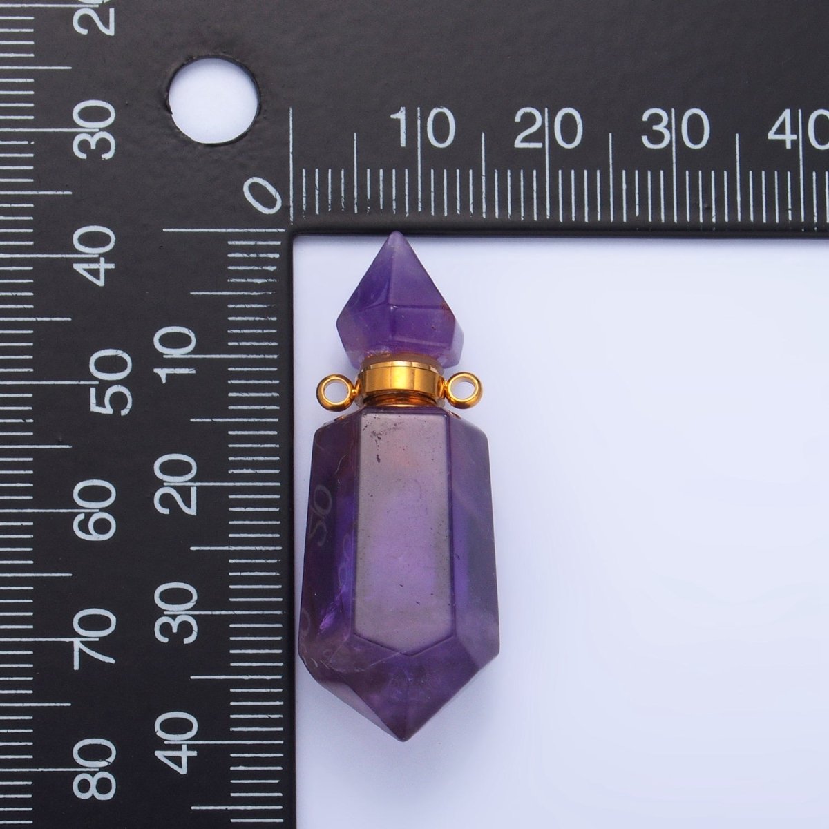 Dainty Crystal Vial Perfume Bottle Charm Onyx Amethyst Aventurine Gemstone Essential Oil Bottle Pendant - DLUXCA