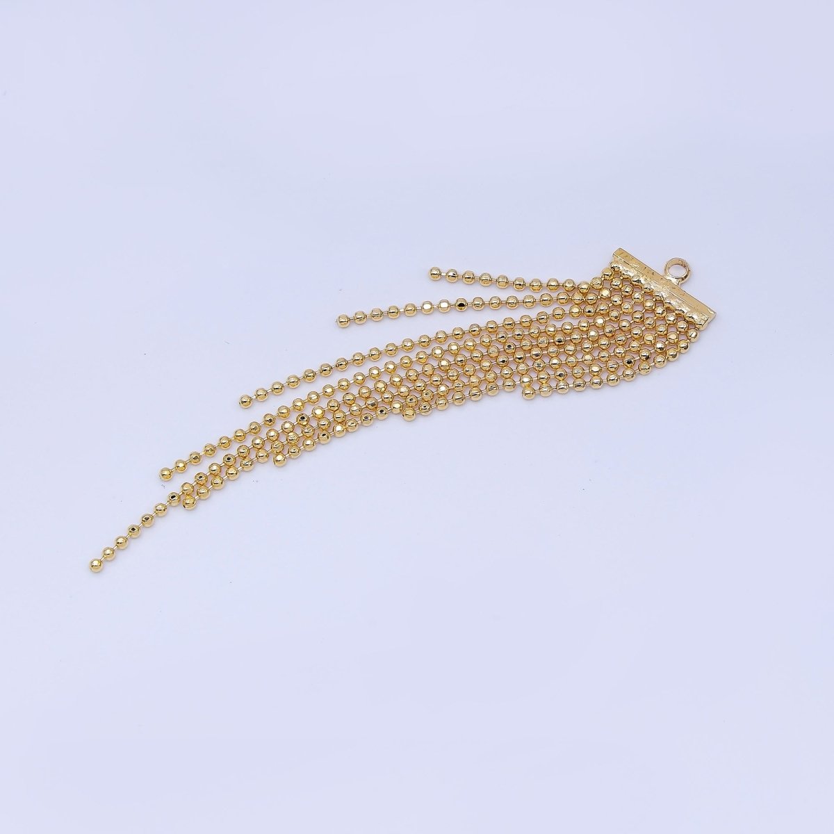 Dainty Gold 62mm Tassel Beaded Chain Drop Charm Fringe Jewelry | AF1585 AH637 - DLUXCA