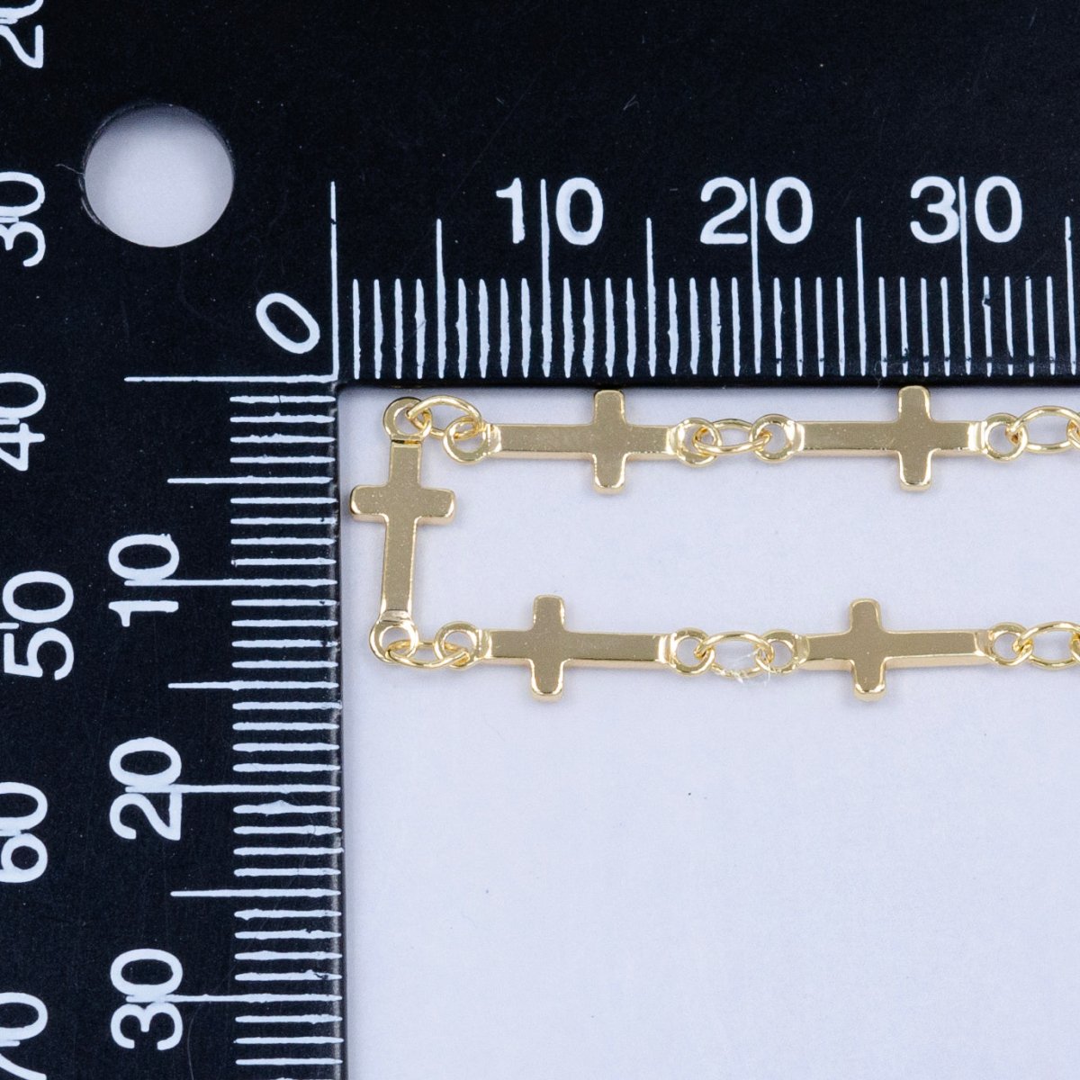 Dainty Gold Sideway Cross Link Chain by Yard 1.1 x 4.9 mm links | ROLL - 1536 - DLUXCA