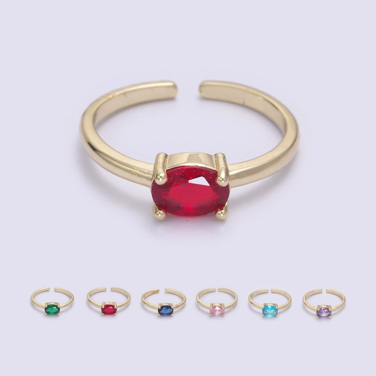 Dainty Solitaire CZ Ring For Minimalist Jewelry U - 269 ~ U - 274 - DLUXCA