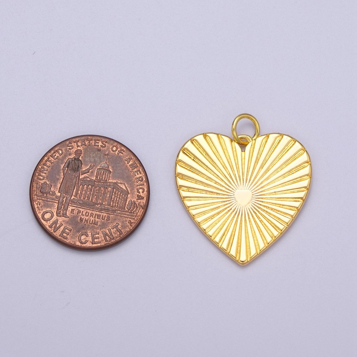 Dainty Sunburst Heart Charm, 16K Gold Filled Sunburst Heart Pendant, Women Sunburst Heart Pendant Jewelry N - 271 AC - 697 - DLUXCA