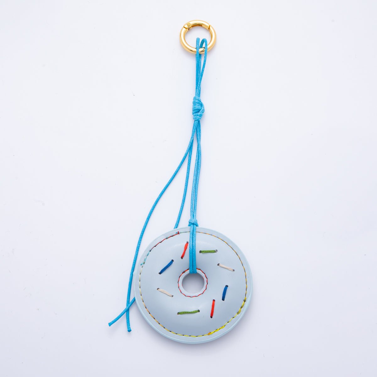 Donut Leather Bag Charm Foodie Keychain Leather Bag Accessory Purse Charm WB - 00117 - DLUXCA