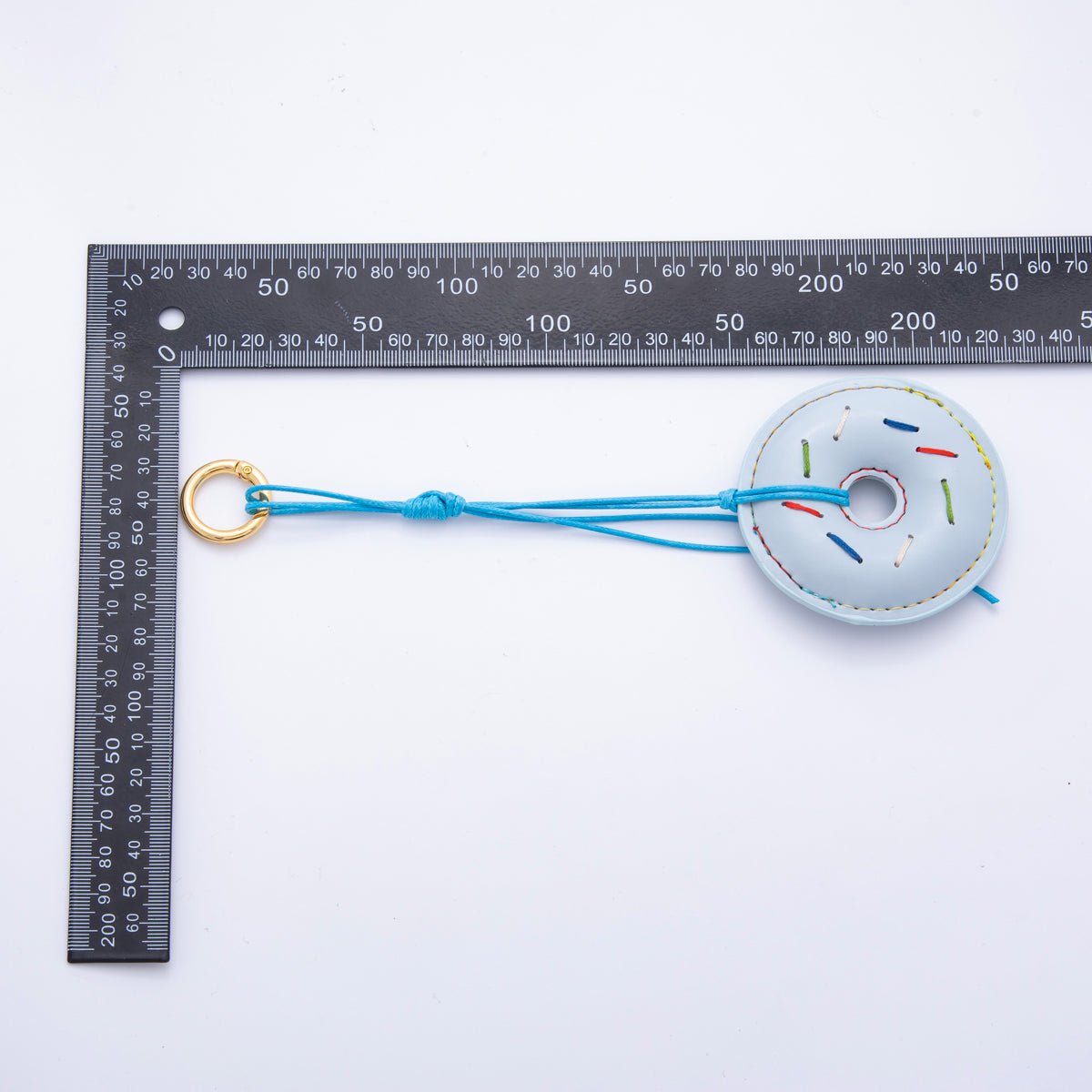 Donut Leather Bag Charm Foodie Keychain Leather Bag Accessory Purse Charm WB - 00117 - DLUXCA