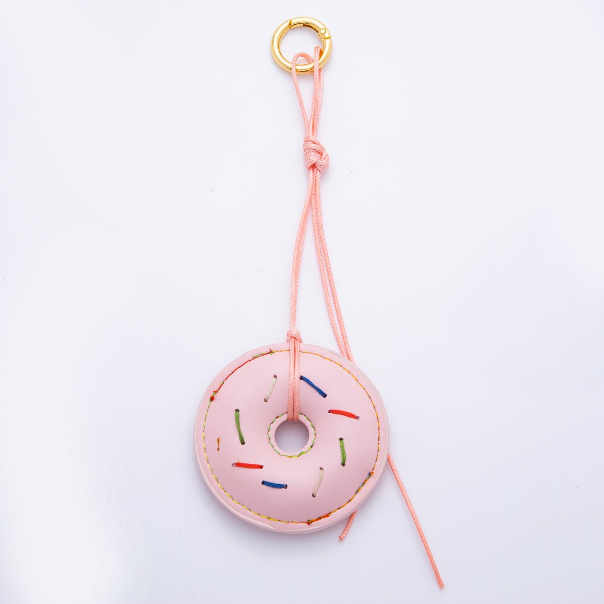 Donut Leather Bag Charm Foodie Keychain Leather Bag Accessory Purse Charm WB - 00117 - DLUXCA