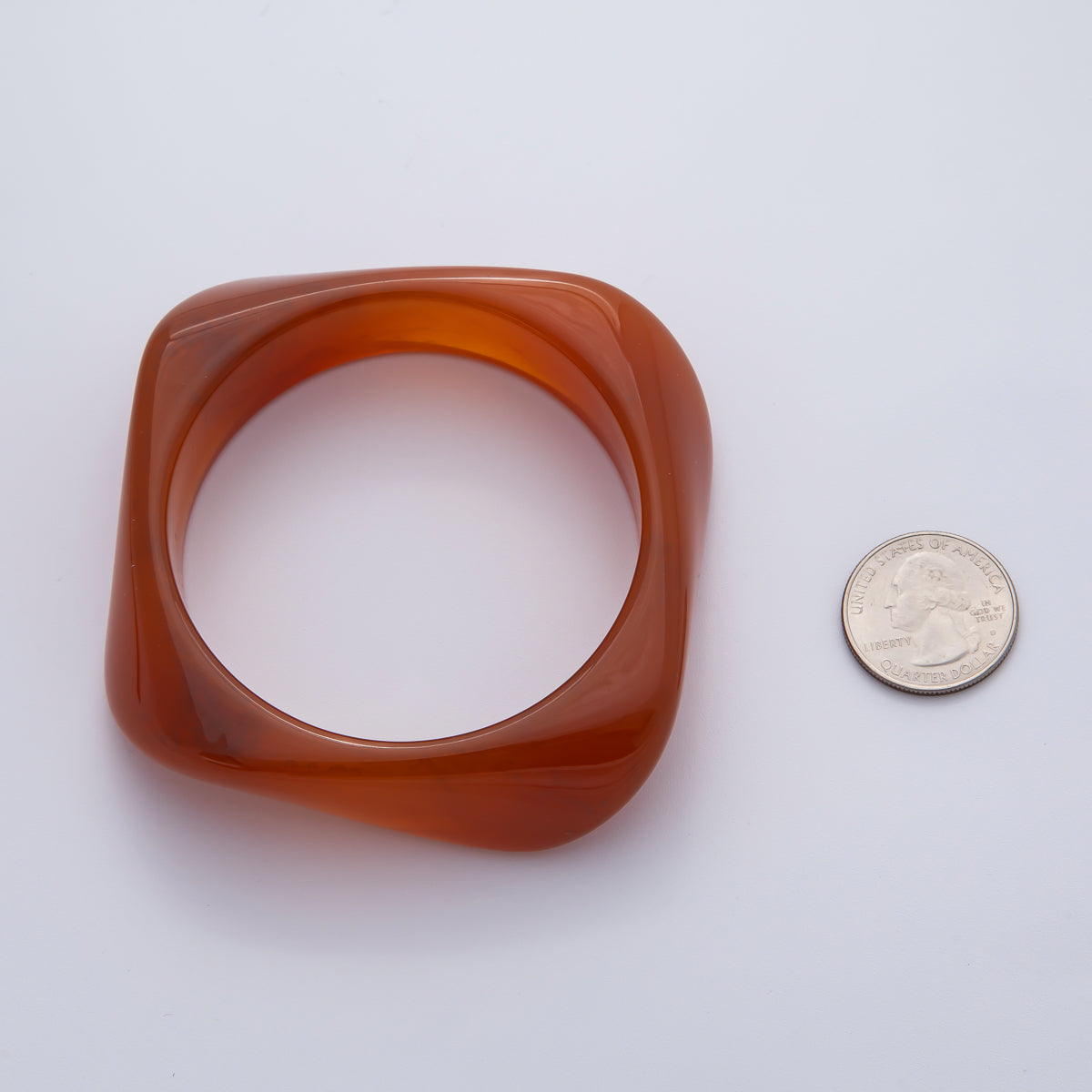 82mm Brown, Green, Red Resin Minimalist Square Bangle Bracelet | WA-1122