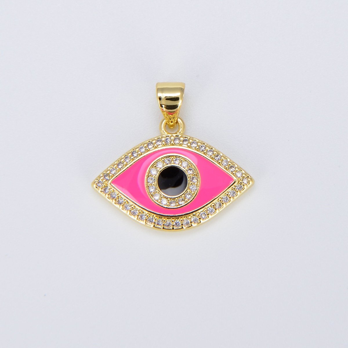 Enamel Evil Eye Charm Dainty Eye Pendant for Necklace Bracelet Earring Supply Component I - 163 I - 164 I - 172 I - 186 I - 189 I - 201 I - 204 - DLUXCA