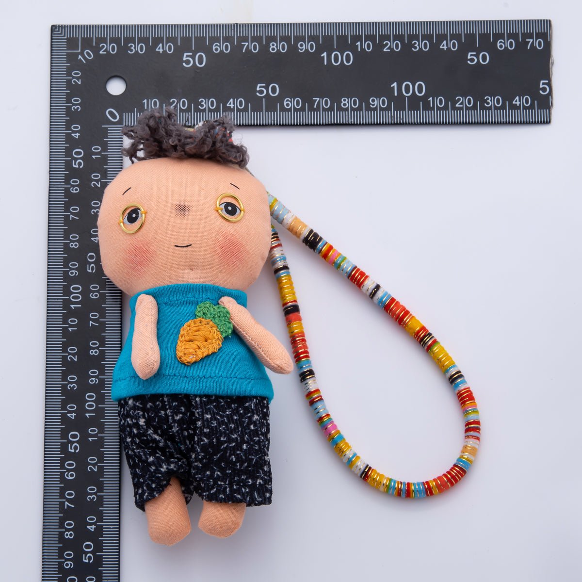Fabric Doll 300mm Blue Carrot Tee Cute Boy Keychain | WB - 00063 - DLUXCA