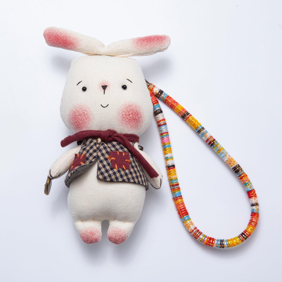 Fabric Plush 300mm Animal Print Pig and Bunny Couple Keychain | WB - 00056 - WB - 00057 - DLUXCA