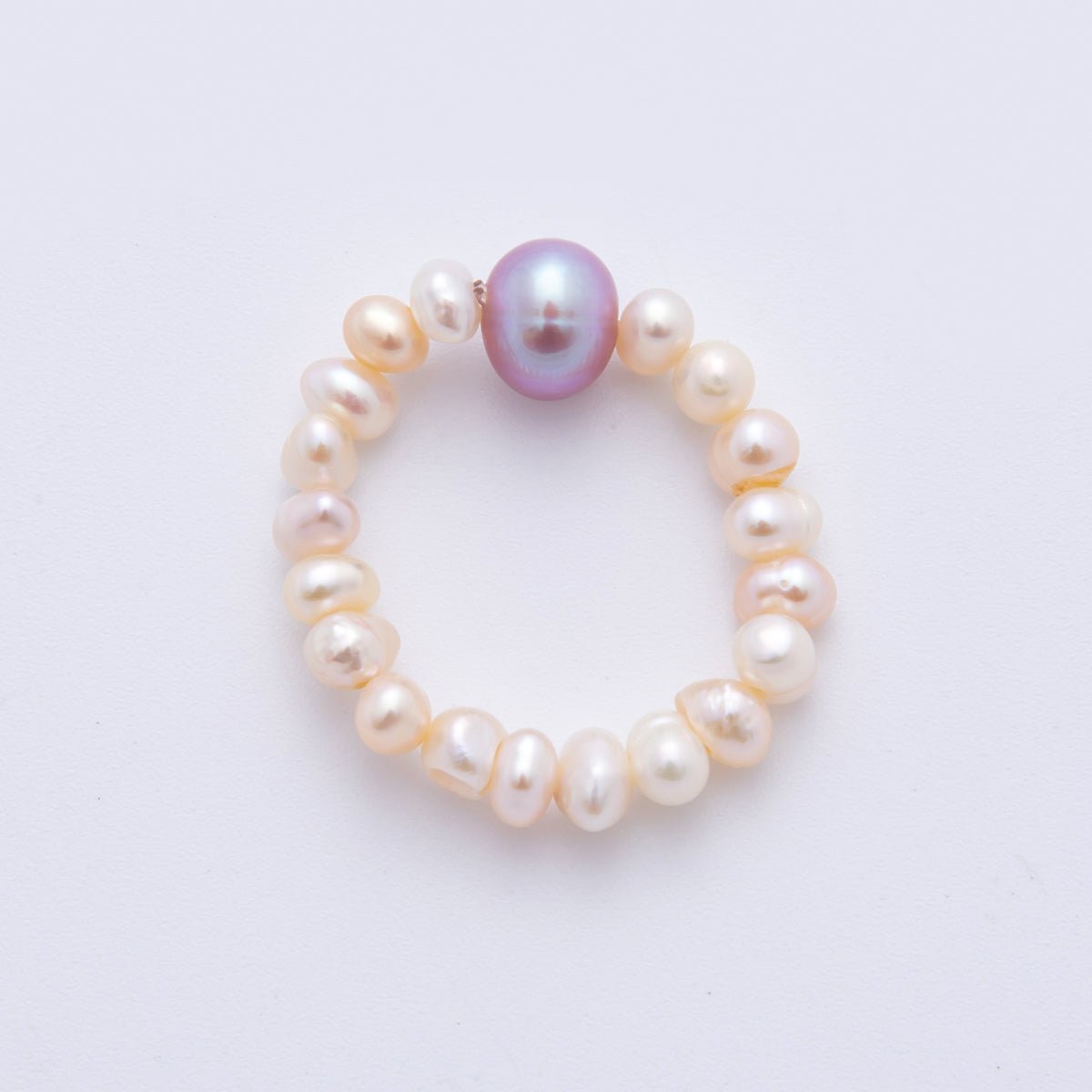 Freshwater Pearl Handmade Rice - Shaped Stretch Adjustable Ring | O - 2069 O - 2072 O - 2110 - DLUXCA