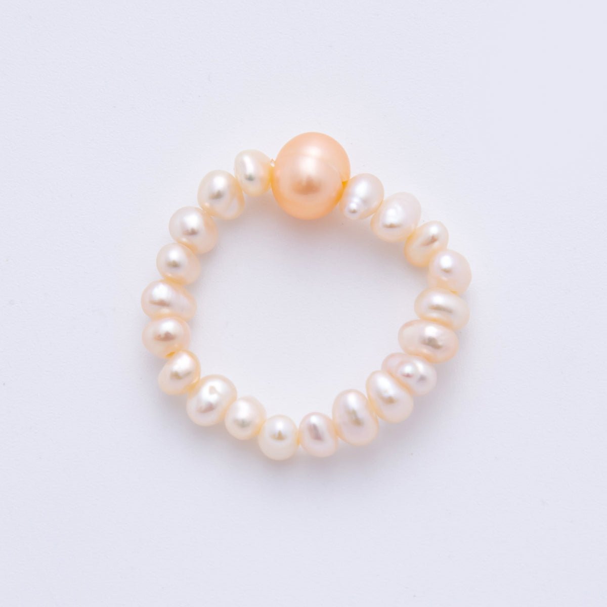 Freshwater Pearl Handmade Rice - Shaped Stretch Adjustable Ring | O - 2069 O - 2072 O - 2110 - DLUXCA