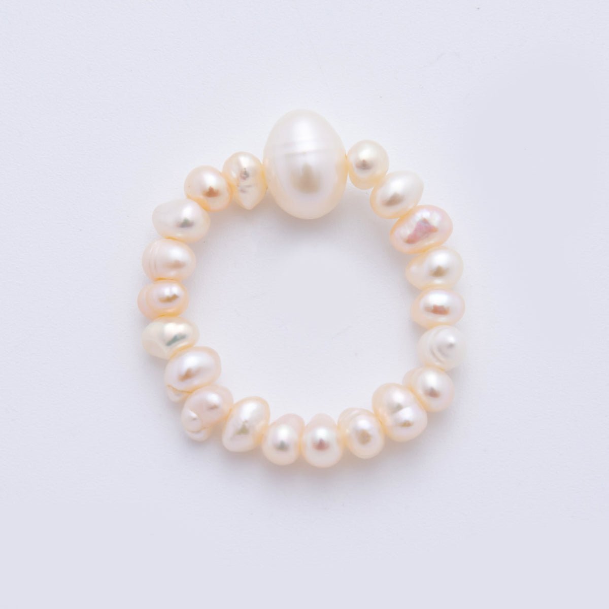 Freshwater Pearl Handmade Rice - Shaped Stretch Adjustable Ring | O - 2069 O - 2072 O - 2110 - DLUXCA