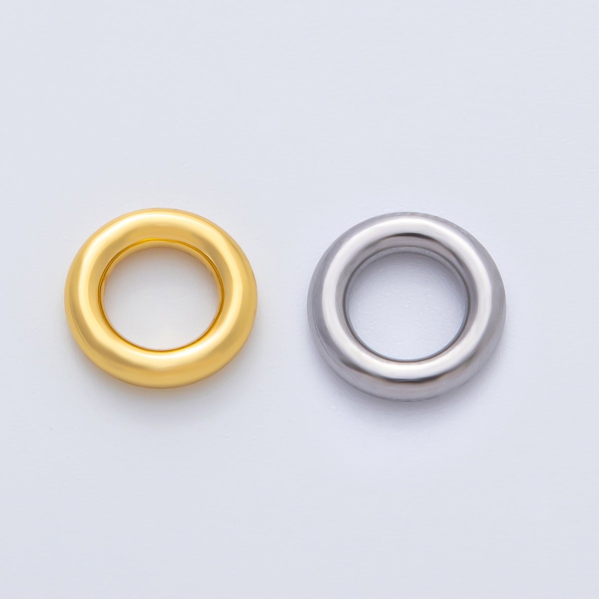 Gold 10mm Open Circle Spacer Bead in Gold & Silver 10pcs | B166 - DLUXCA