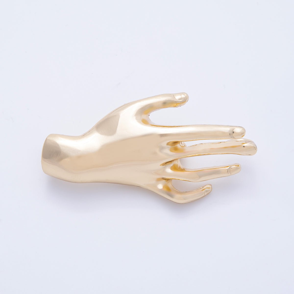 Gold 55mm x 28mm Minimalist Hand Pin Brooch | BH - 075 - DLUXCA