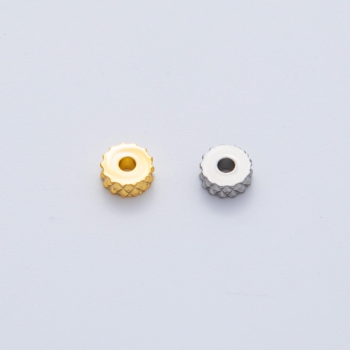 Gold 5mm Pineapple Skin Rondelle Spacer Bead in Gold & Silver 10 pcs | B093 - DLUXCA