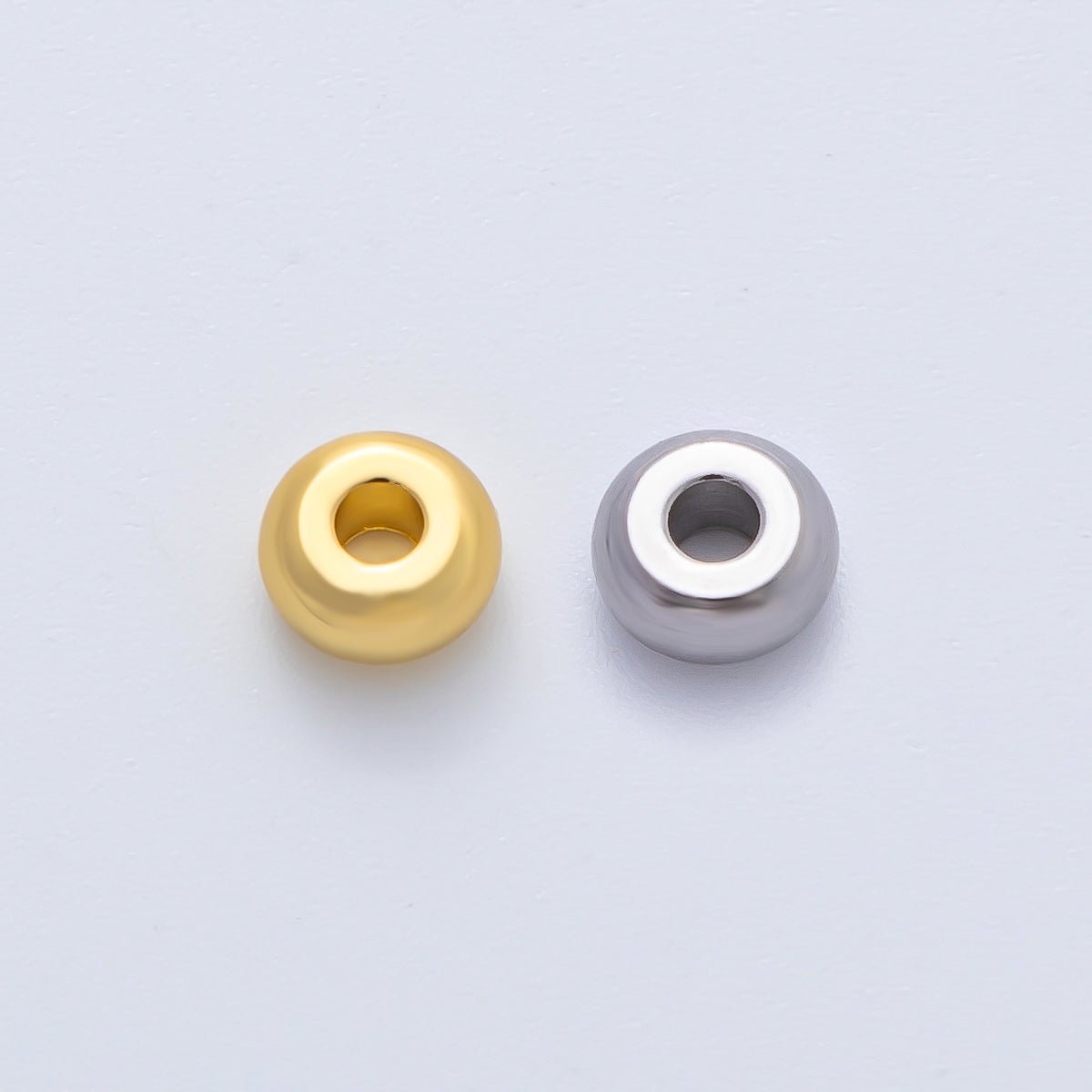 Gold 6mm Dainty Circle Round Spacer Bead in Gold & Silver 10 pcs | B272 - DLUXCA