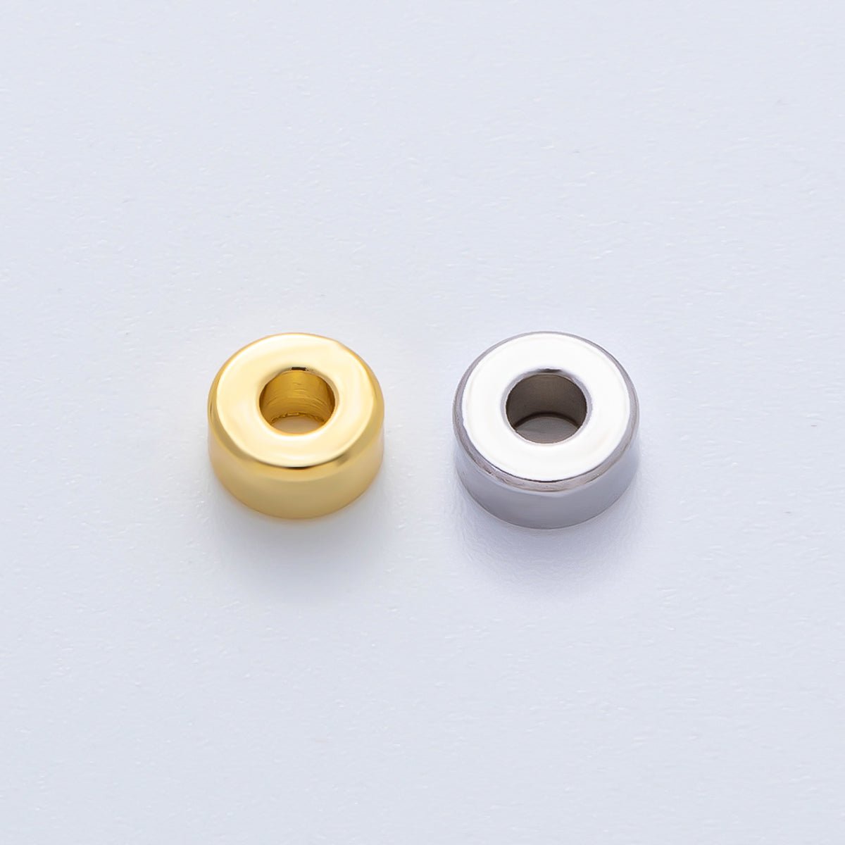 Gold 6mm Puffy Rondelle Spacer Bead in Gold & Silver 10 pcs | B086 - DLUXCA