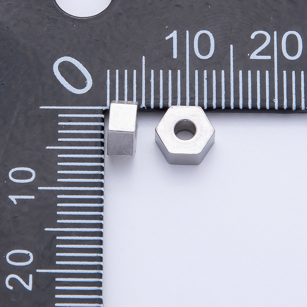 Gold 6mm Tiny Hexagon Spacer Bead in Gold & Silver 10pcs | B113 - DLUXCA