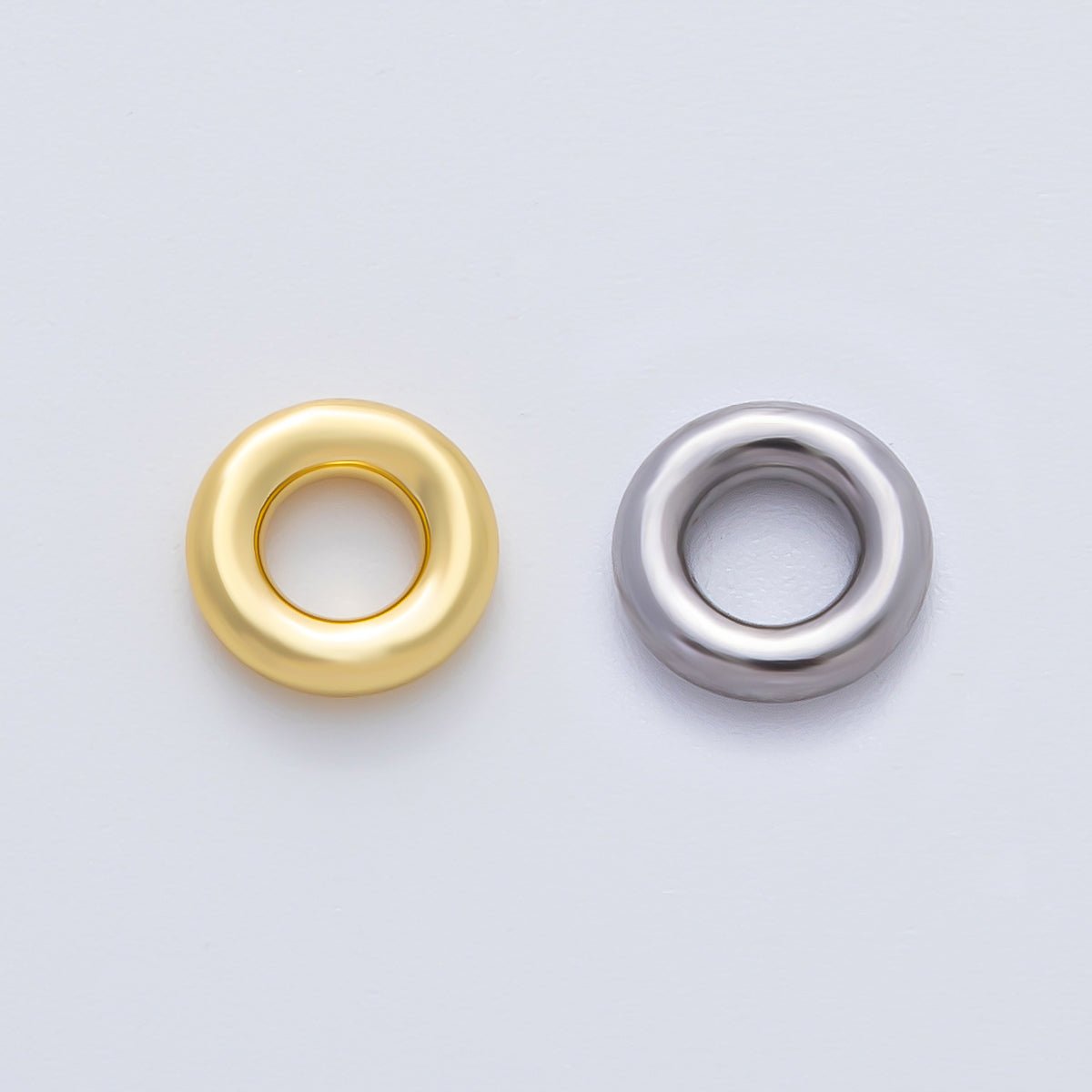 Gold 8mm Open Puffy Circle Spacer Bead in Gold & Silver 10 pcs | B202 - DLUXCA