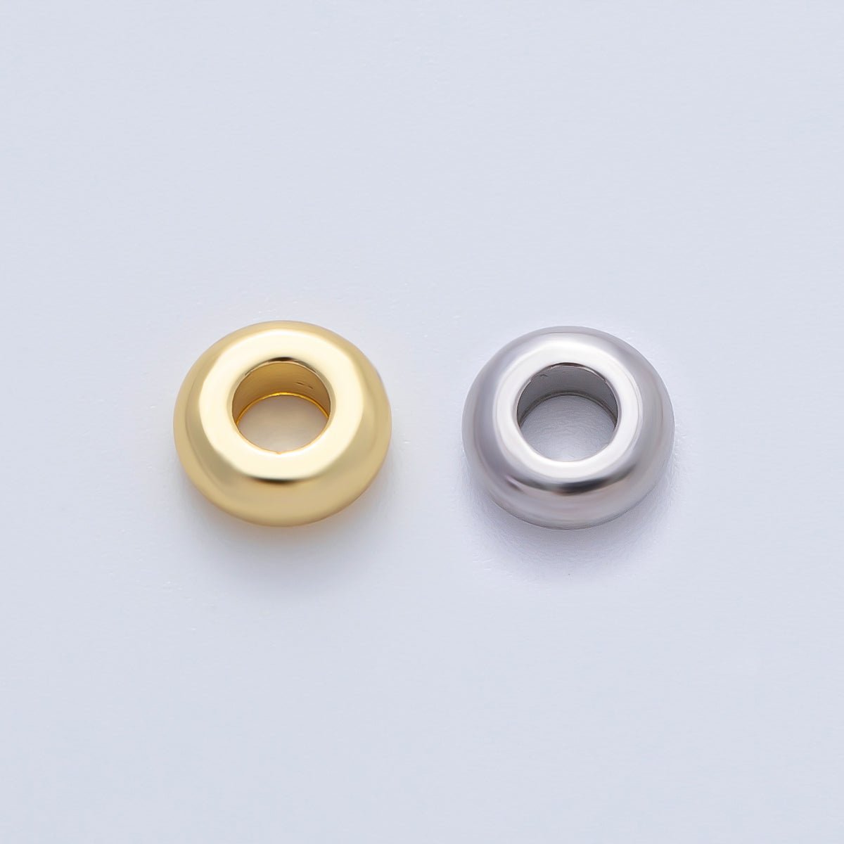 Gold 8mm Thick Circle Spacer Bead in Gold & Silver 10pcs | B218 - DLUXCA