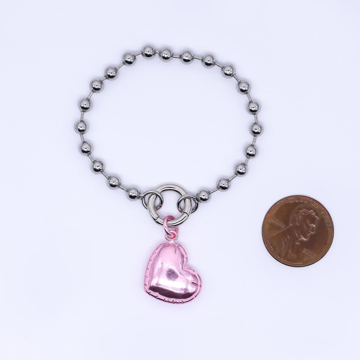 Gold Filled 15mm Shimmering Heart Round Chain Beads | Z1154 - DLUXCA