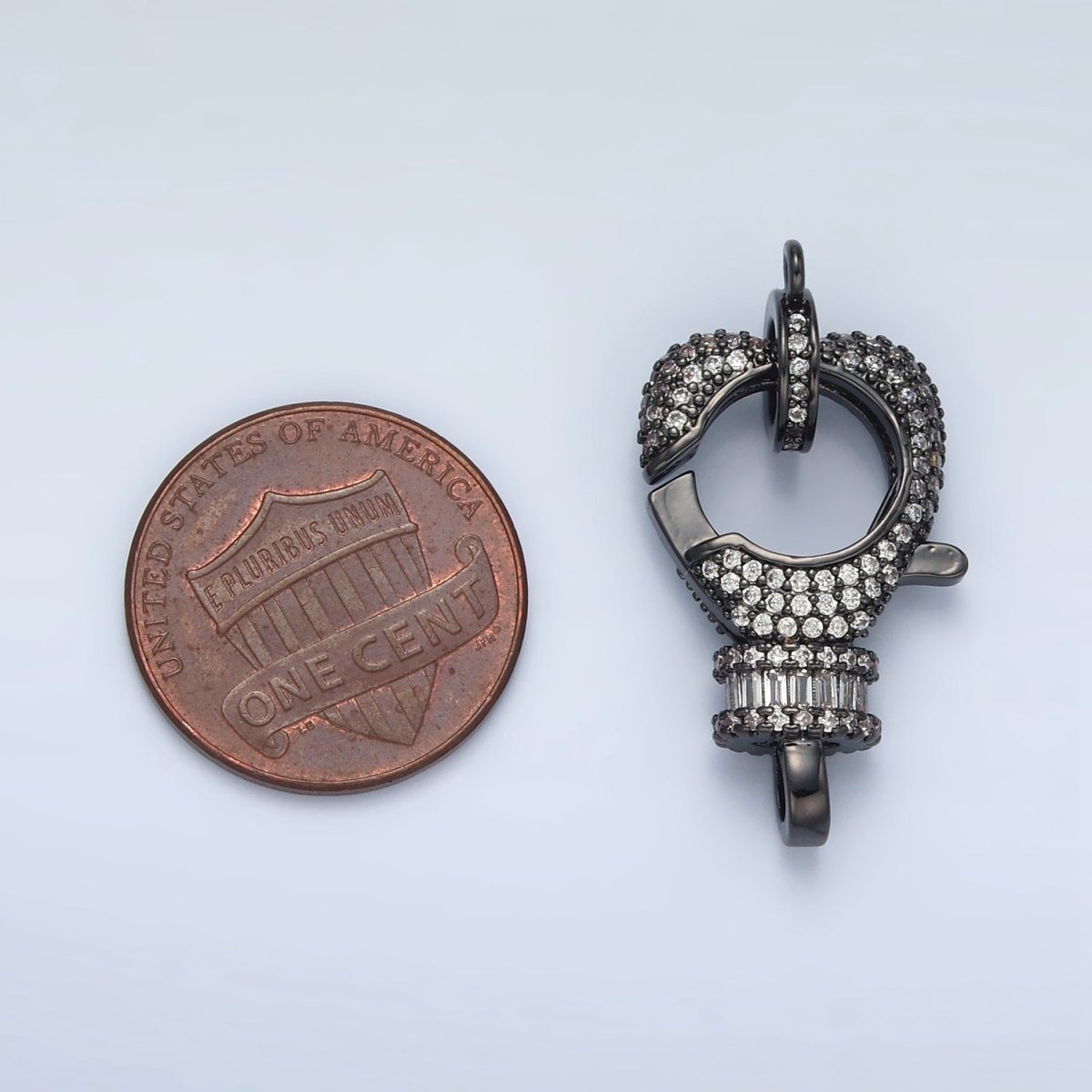 Gold Filled 25mm Clear Baguette Micro Paved Lobster Clasps Rhondelle Closure Set Findings | L081 - DLUXCA