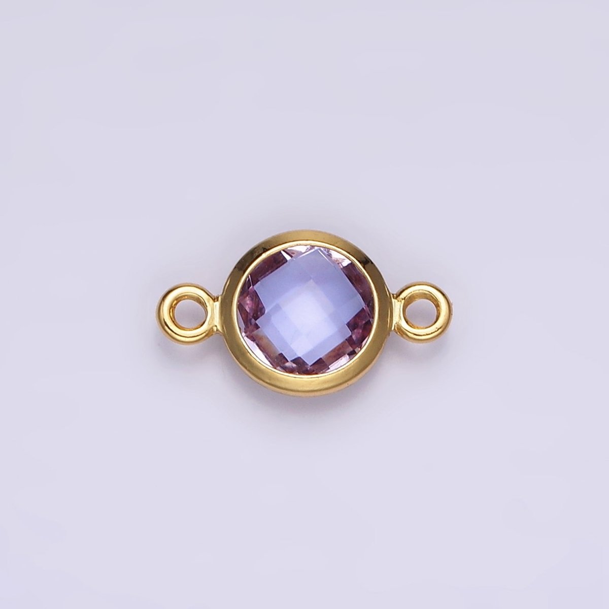 Gold Filled Birthstone CZ Connector Link Connector for Bracelet Necklace School Colors Stone Finding G - 766 G - 767 - DLUXCA