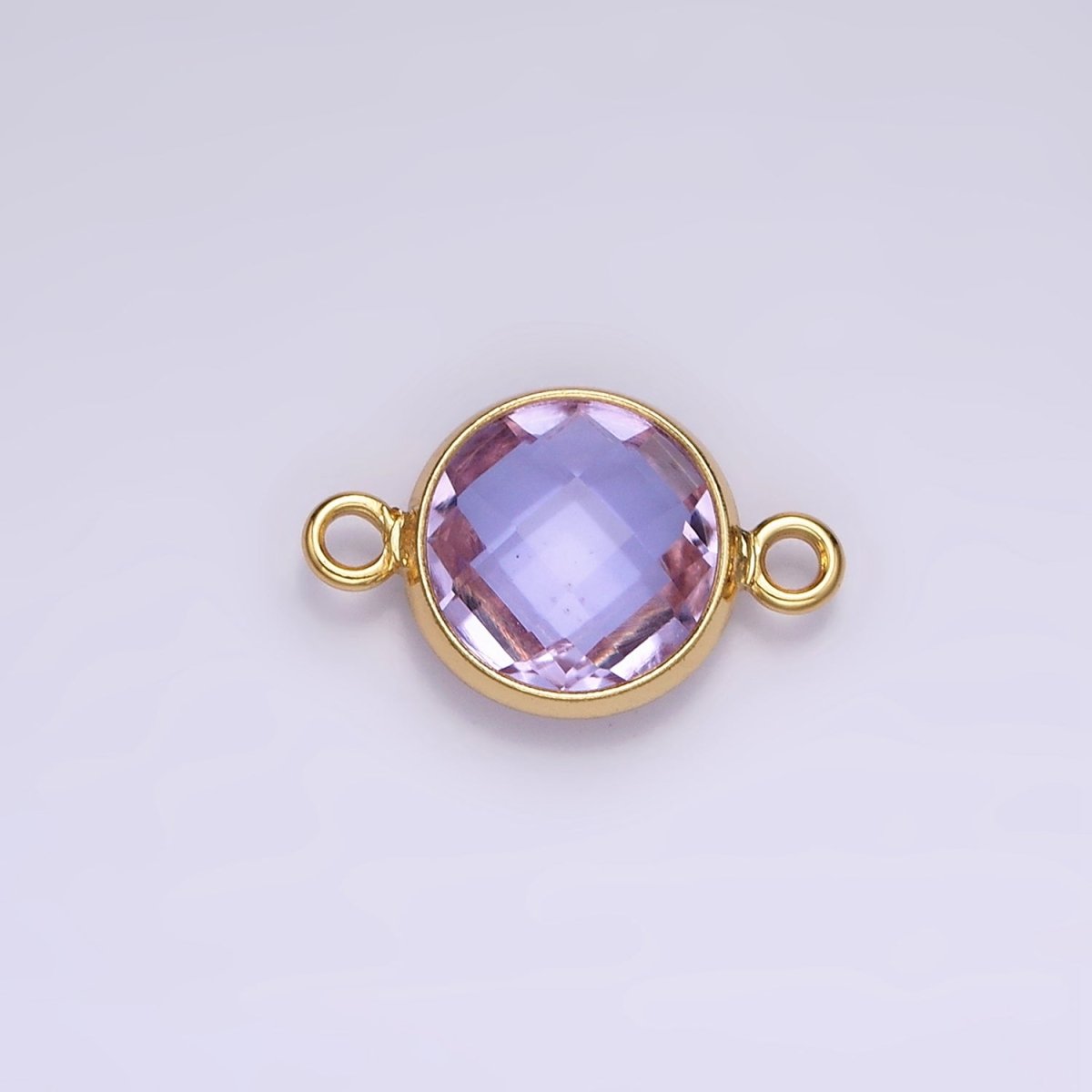 Gold Filled Birthstone CZ Connector Link Connector for Bracelet Necklace School Colors Stone Finding G - 766 G - 767 - DLUXCA