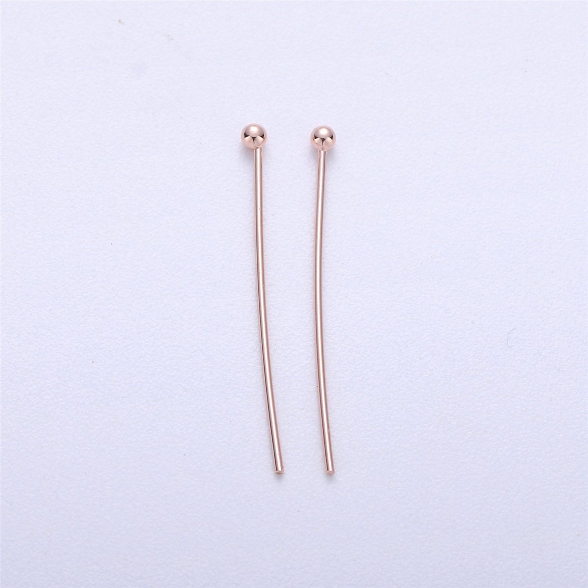 Gold Head Pins Ball Point Headpins, 0.6mm (22 Gauge) by 30mm, 35mm, 40mm | L532 - L535 - DLUXCA