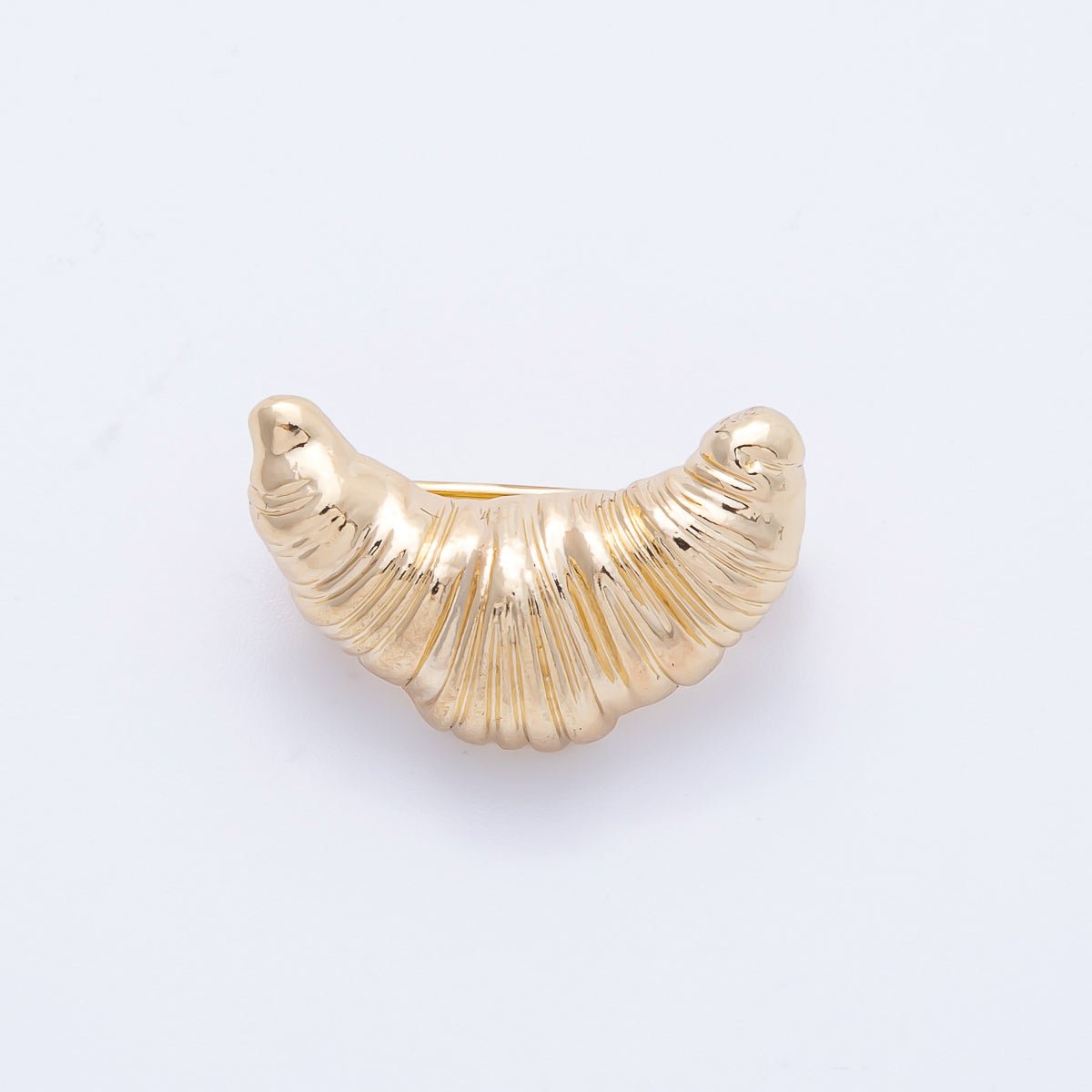 Gold Minimalist Croissant Pastry Pin Brooch | BH - 044 - DLUXCA
