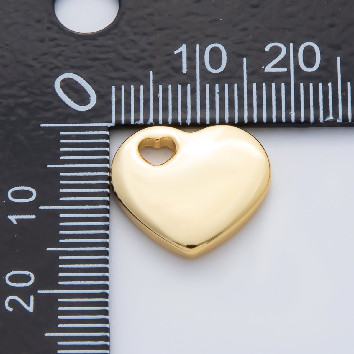 Gold, Silver 16mm Minimalist Heart Slide Charm Bead | B290 - DLUXCA