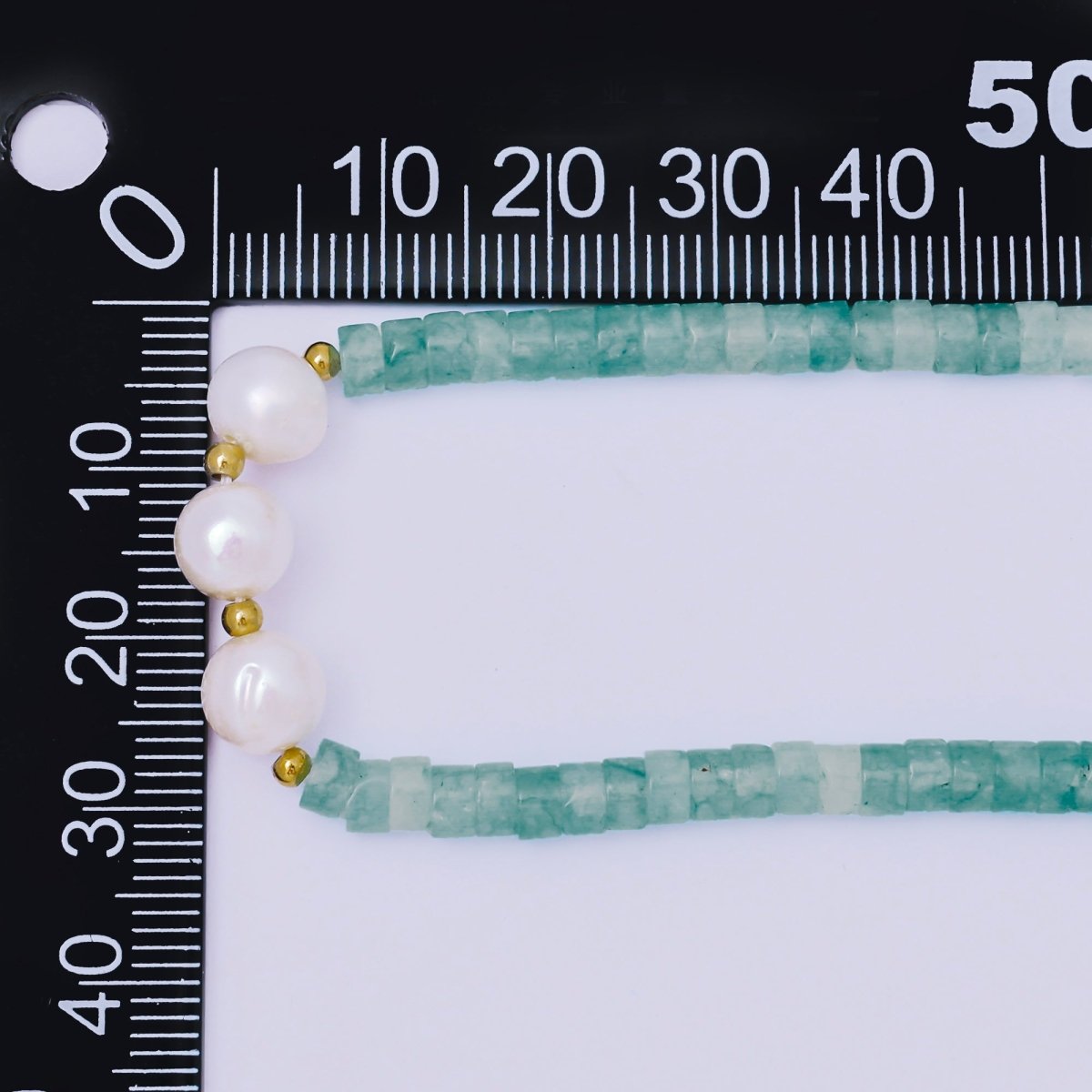 Gold Stainless Steel Aquamarine, Pink Jade Gemstone Beaded Pearl Bracelet | WA - 1347 WA - 1360 - DLUXCA