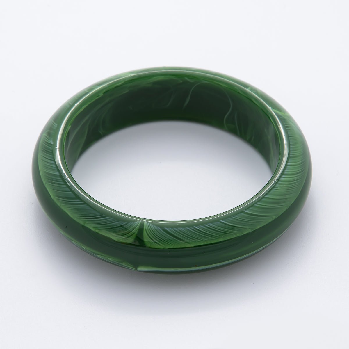 Green Solid Resin Acrylic Wide Bangle Bracelet | WA - 3400 ~ WA - 3412 - DLUXCA