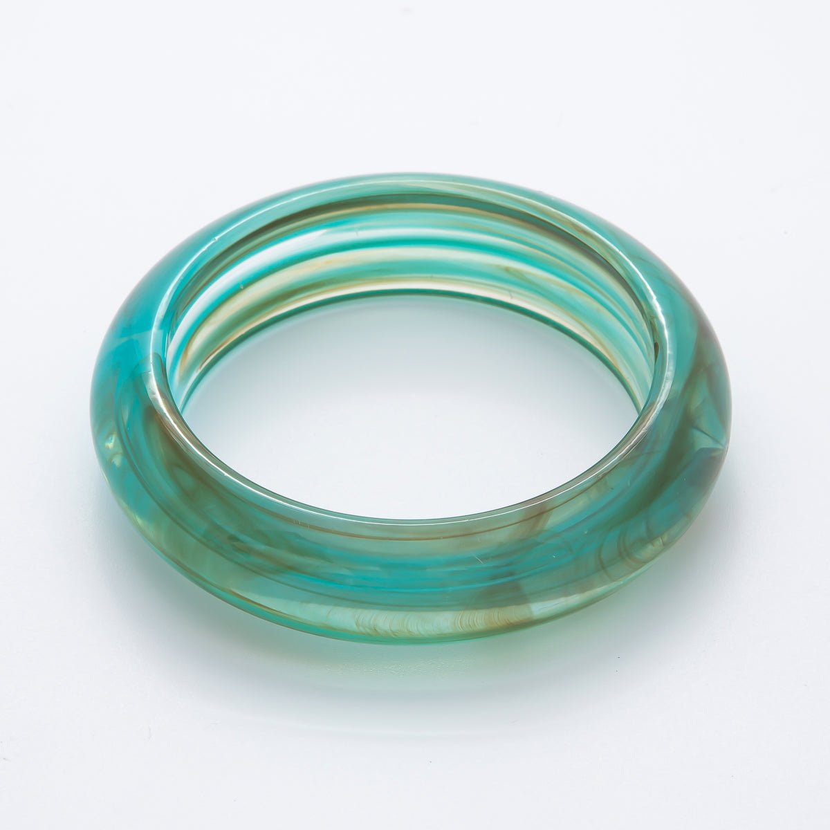 Green Solid Resin Acrylic Wide Bangle Bracelet | WA - 3400 ~ WA - 3412 - DLUXCA
