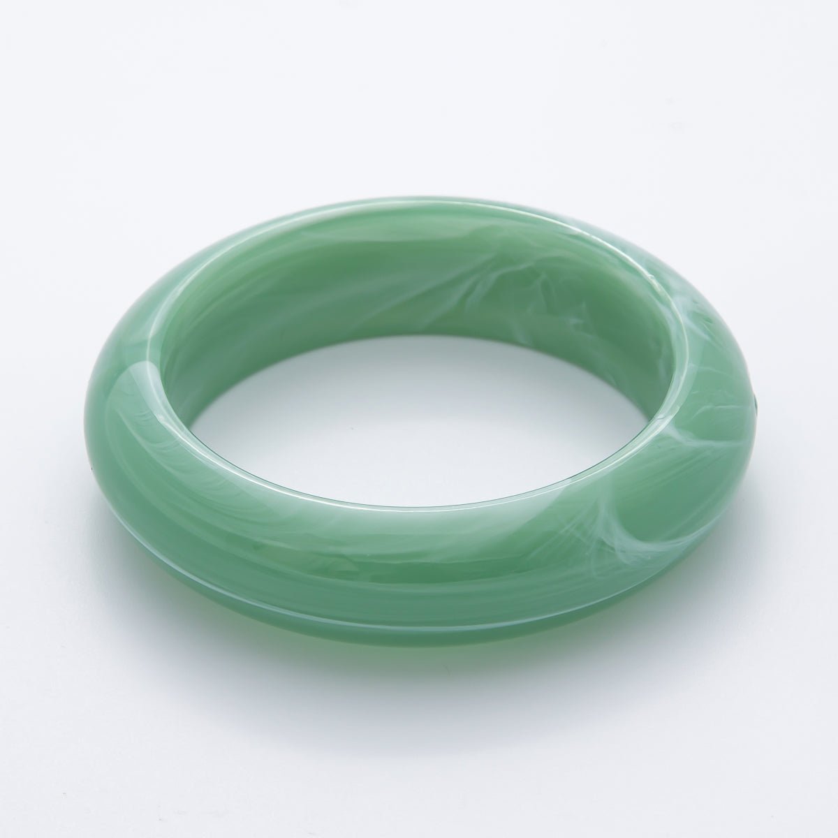 Green Solid Resin Acrylic Wide Bangle Bracelet | WA - 3400 ~ WA - 3412 - DLUXCA