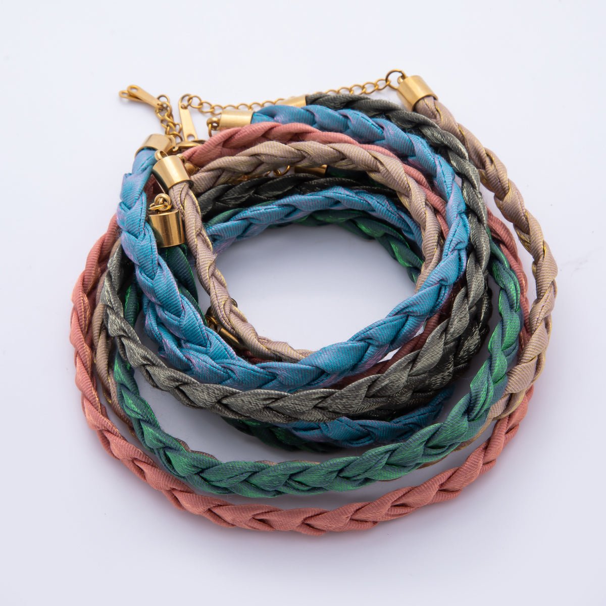 Handmade Fabric Braided Bandana Necklace 17 inch long WA - 880 - DLUXCA