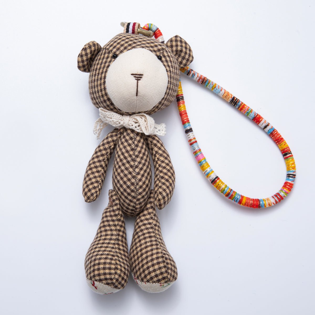 Handmade Fabric Cute Teddy Bear Bag Charm Keychain Backpack Accessory Ornament WB - 00049 - DLUXCA