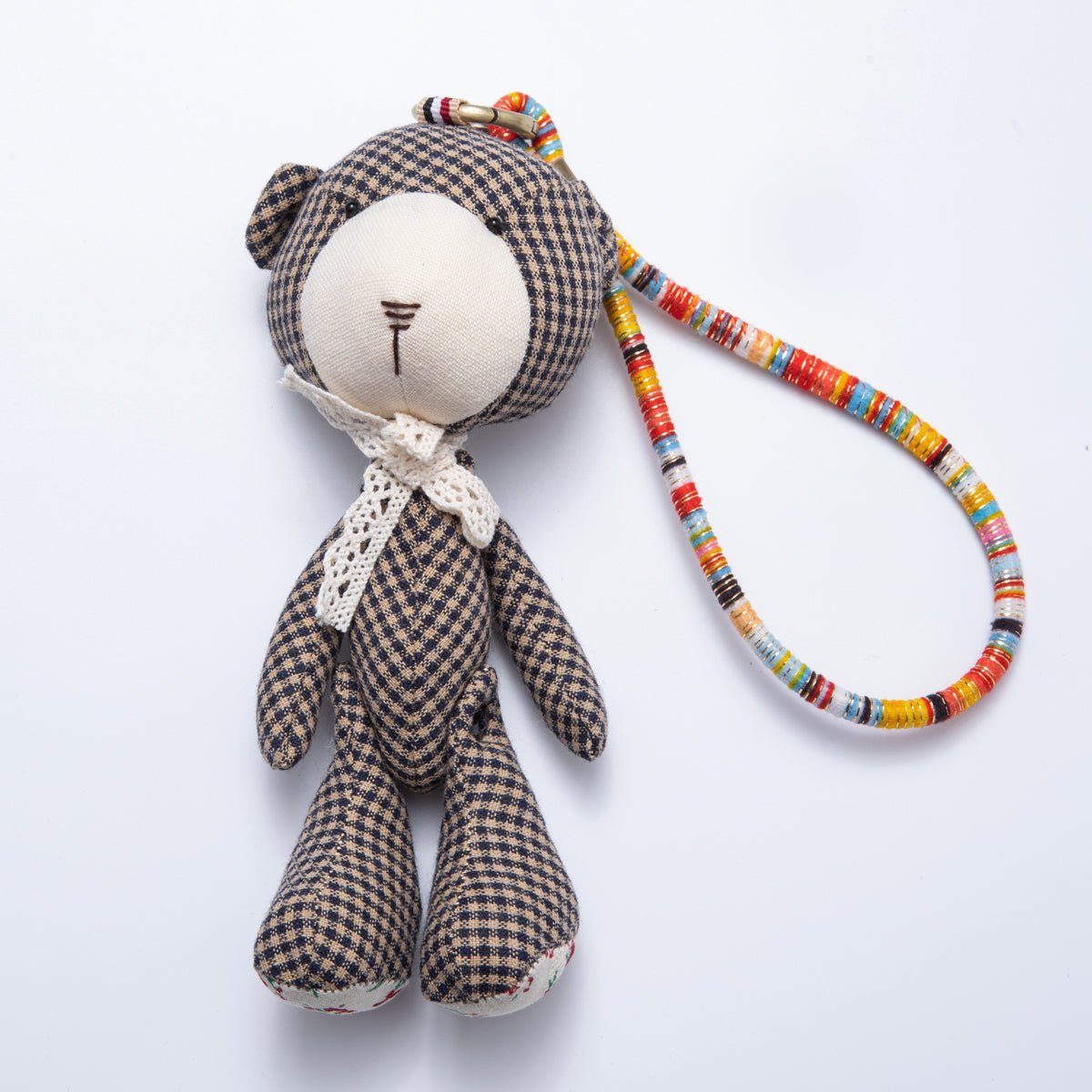 Handmade Fabric Cute Teddy Bear Bag Charm Keychain Backpack Accessory Ornament WB - 00049 - DLUXCA