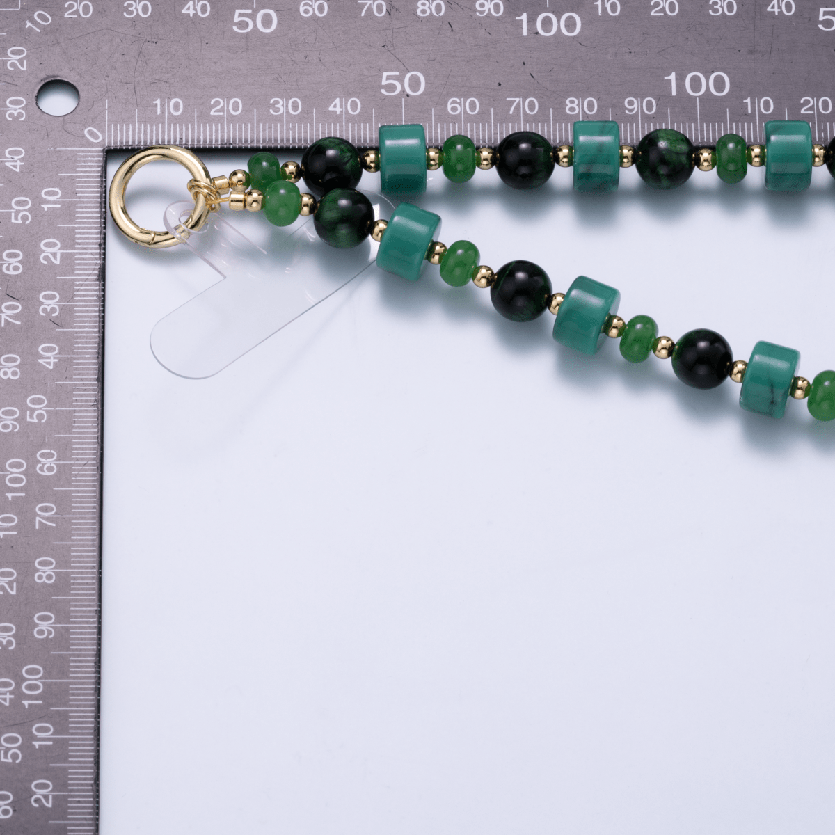 Handmade Green, Red, Pink, Grey, Blue, Peach Rondelle Gemstone Phone Strap Wristlet | WB-00342 ~ WB-00349 - DLUXCA