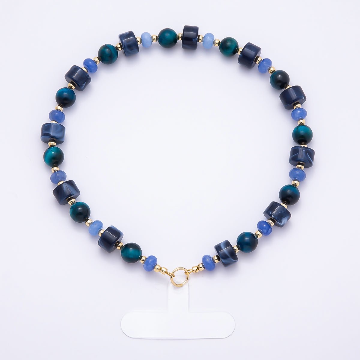 Handmade Green, Red, Pink, Grey, Blue Rondelle Gemstone Phone Lanyard Wristlet | WB - 00332 ~ WB - 00340 - DLUXCA