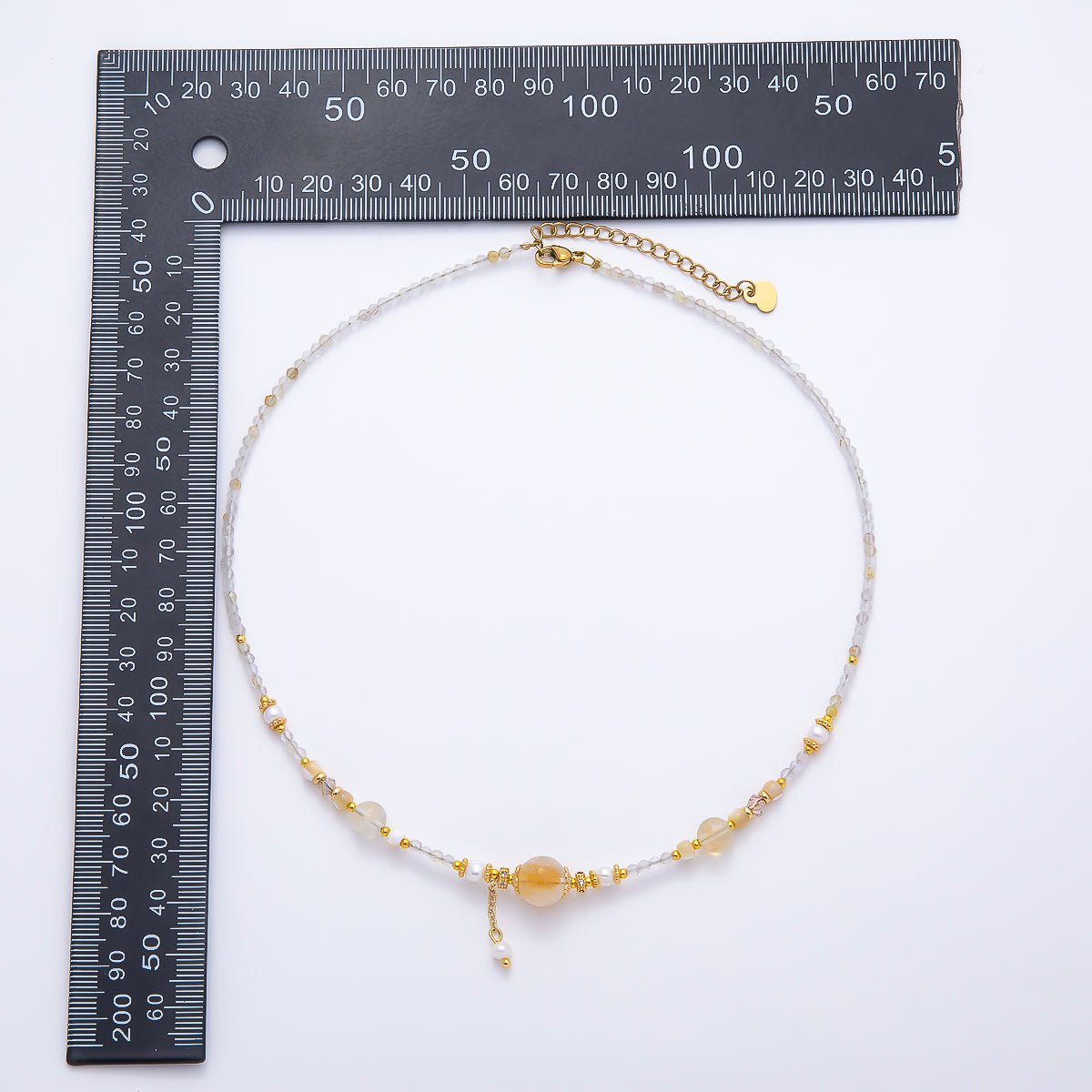 Handmade Shell Pearl White Quartz Gemstone Chain 16 Inch Necklace | WA-04735 - DLUXCA