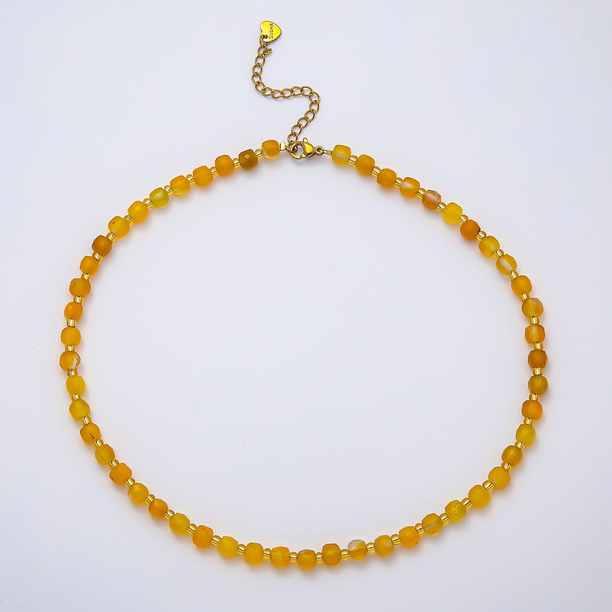 Handmade Stainless Steel 3mm Square Gemstone Chain 16 Inch Necklace | WA-04657 ~ WA-04663 - DLUXCA