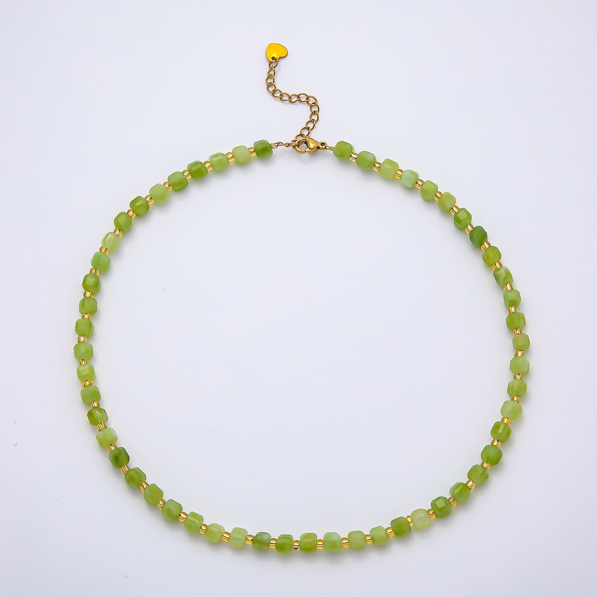 Handmade Stainless Steel 3mm Square Gemstone Chain 16 Inch Necklace | WA-04657 ~ WA-04663 - DLUXCA