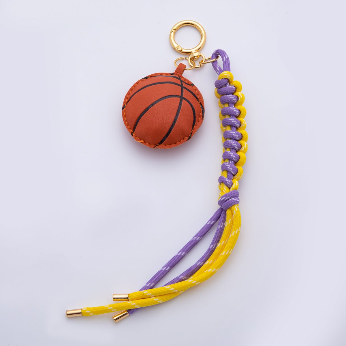 Leather Basketball Baseball Keychain Handmade Bag Charm Cord Tassels Sport Varsity Purse Accessory WB - 00002 - DLUXCA